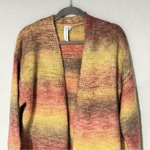 Grace+Karma Wool Knit Oversized Cardigan Size XS/S Multicolor Women's Sweater - Picture 2 of 9
